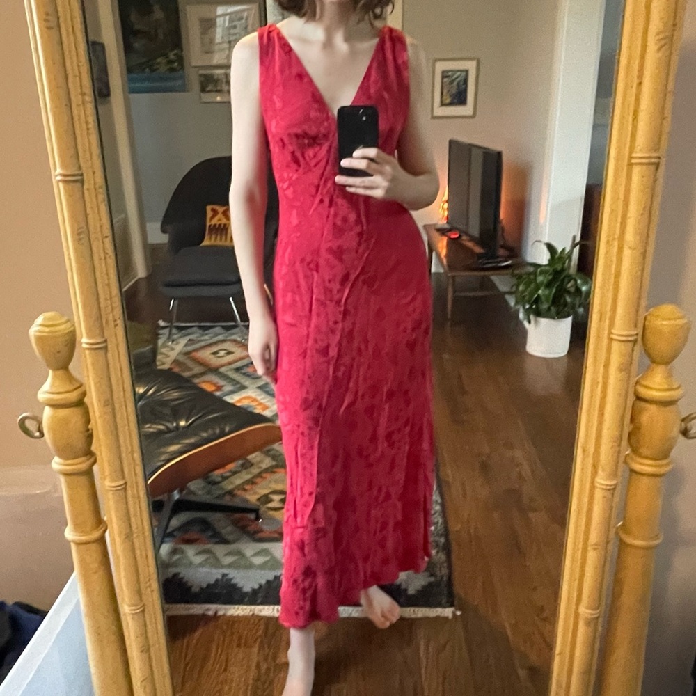 RIXO Red Midi Dress